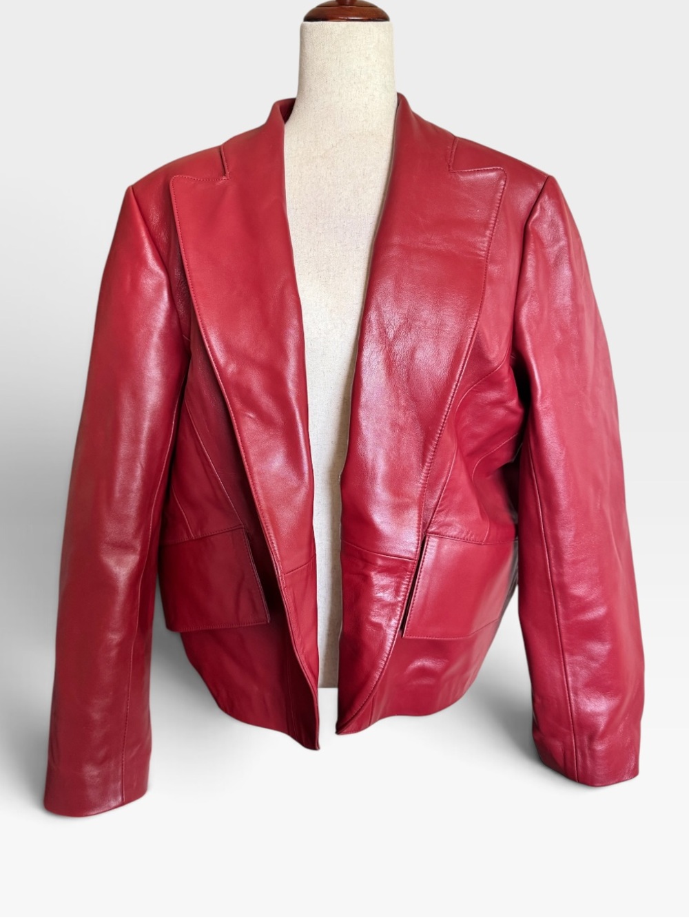 Vintage 90s Red Leather Jacket